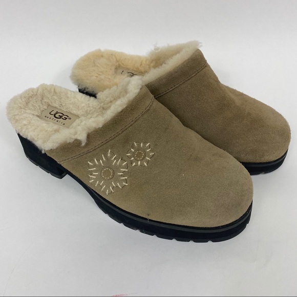 UGG | Shoes | Ugg Fur Lined Slip On Clogs Tan Size 8 | Poshmark